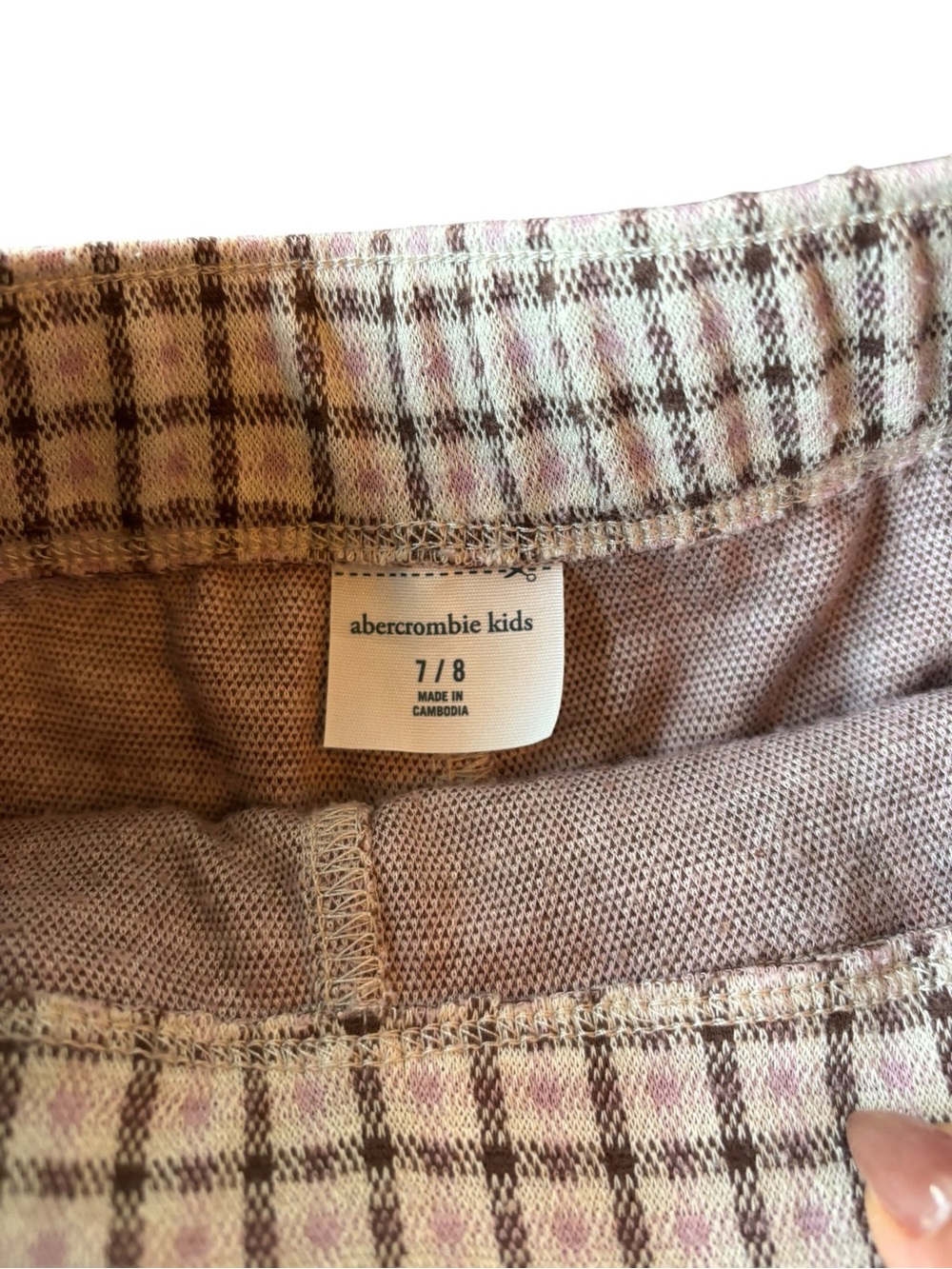 abercrombie kids Plaid Pleated Skort Shorts in Beige and Brown - Picture 2 of 3